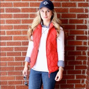 JCrew Red Puff Vest Size Small